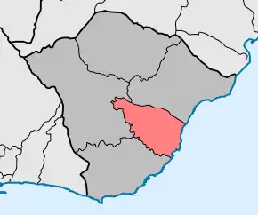 Localização no município de Santa Cruz