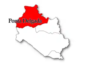 Localização no município de Santa Cruz das Flores