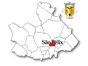 Localização no município de São Pedro do Sul