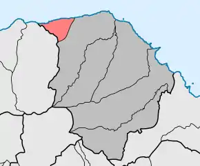 Localização no município de Santana