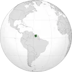 Localização de Suriname