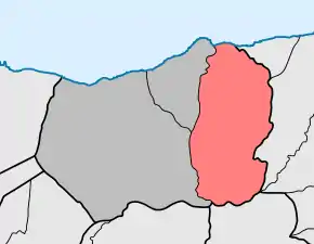 Localização no município de São Vicente