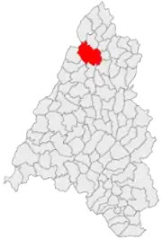 Localização de Săcueni no distrito de Bihor