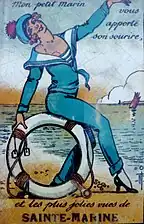 Um velho cartaz turístico Sainte-Marine