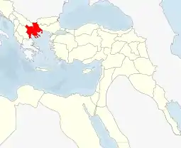Localização de Vilaiete do Império Otomano