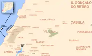 Mapa com os arredores de Saramandaia.