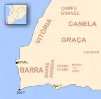 Localização do bairro em Salvador.