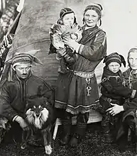 Família sámi, Finlândia , 1936