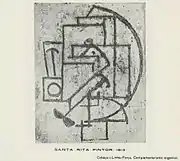 Cabeça = linha – força. Complementarismo orgânico, 1913, guache sobre papel. Publicado na revista Portugal Futurista, 1917, p.9