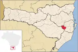 Localização de Alfredo Wagner em Santa Catarina