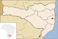 Localização de Antônio Carlos em Santa Catarina