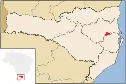Localização de Botuverá em Santa Catarina
