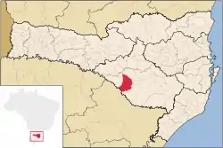 Localização de Campo Belo do Sul em Santa Catarina