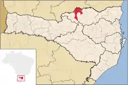 Localização de Canoinhas em Santa Catarina