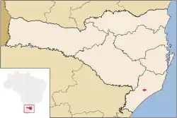 Localização de Cocal do Sul em Santa Catarina