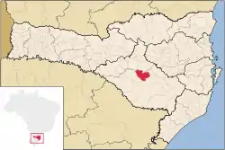 Localização de Correia Pinto em Santa Catarina