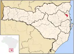 Localização de Ilhota em Santa Catarina