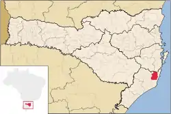Localização de Imaruí em Santa Catarina
