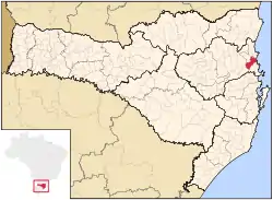 Localização de Itajaí em Santa Catarina