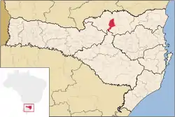 Localização de Major Vieira em Santa Catarina