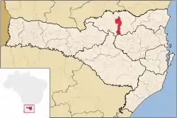 Localização de Papanduva em Santa Catarina