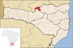 Localização de Porto União em Santa Catarina