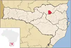 Localização de Santa Terezinha em Santa Catarina