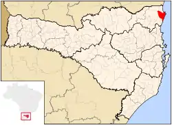 Localização de São Francisco do Sul em Santa Catarina