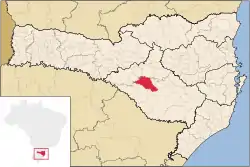 Localização de São José do Cerrito em Santa Catarina