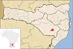 Localização de Urupema em Santa Catarina