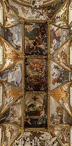 O teto de Antonio Gherardi com cenas da Vida da Virgem.