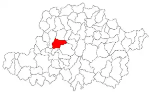 Localização de Sântana no distrito de Arad