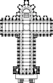 Plano da Catedral de Santiago de Compostela, românica.