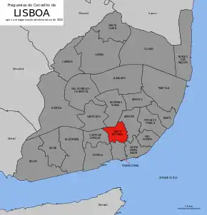 Localização no município de Lisboa