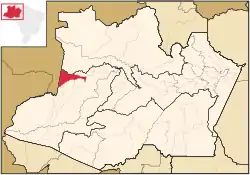 Localização de Santo Antônio do Içá no Amazonas