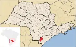 Localização da Estância Turística de Eldorado em São Paulo