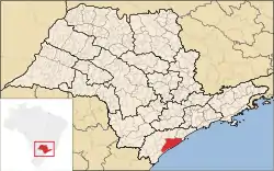 Localização de Estância Balneária de Iguape em São Paulo