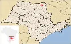 Localização de Ituverava em São Paulo