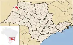 Localização da Estância Turística de Pereira Barreto em São Paulo