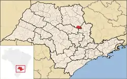 Localização da Santa Rita do Passa Quatro em São Paulo