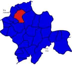Localização no município de Póvoa de Lanhoso