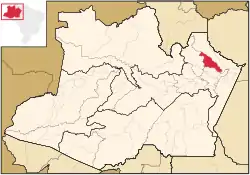 Localização de São Sebastião do Uatumã no Amazonas