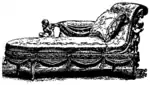 Uma chaise longue rococó de princípio do século XVIII