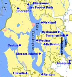 Mapa do Lago Washington