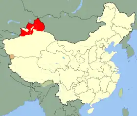 Localização de Turquestão Oriental