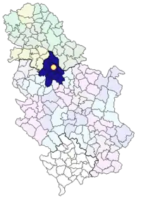 Localização de Belgrado na Sérvia.