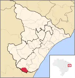 Localização  Cristinápolis em Sergipe