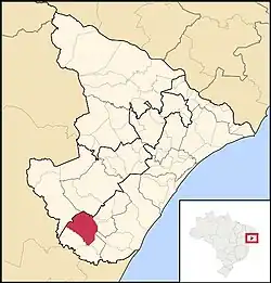 Localização  Itabaianinha em Sergipe