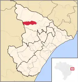 Localização de Monte Alegre de Sergipe em Sergipe