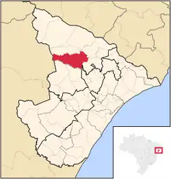 Localização de Nossa Senhora da Glória em Sergipe